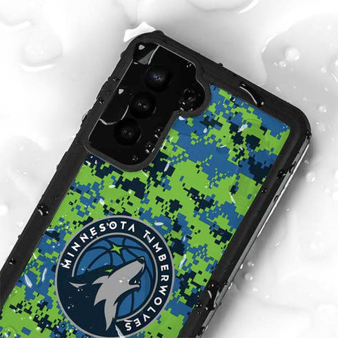 NBA Minnesota Timberwolves Digi Camo Galaxy S24 Plus Waterproof Case